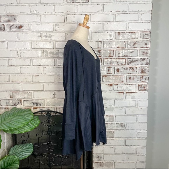 Free People We the Free Coming in Hot Black V-neck Long Sleeve Boho Tunic S - Picture 5 of 12